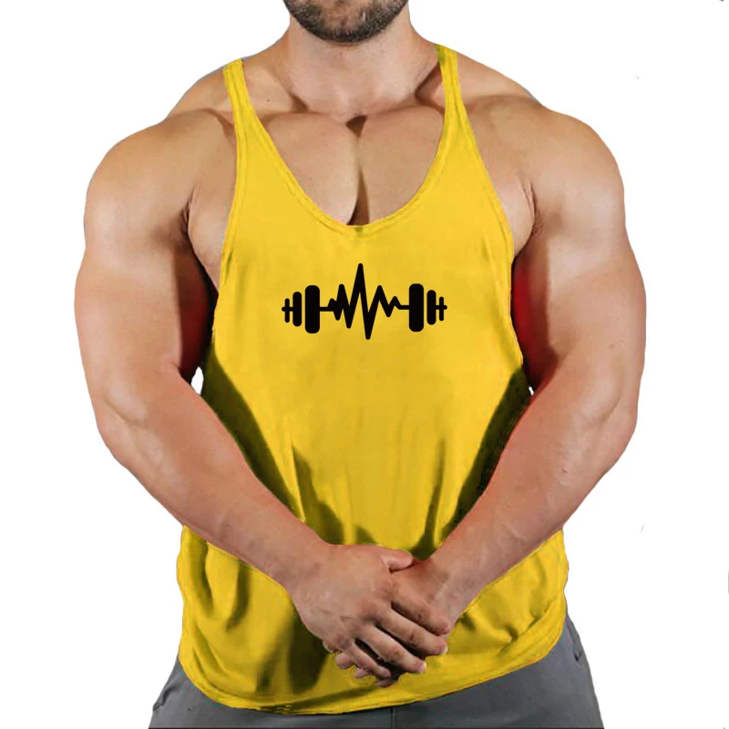 Brand Gym Stringer Tank Top Men Bodybuilding Clothing Cotton Sleeveless Shirt Man Fitness Vest Singlet Sportwear Workout Tanktop