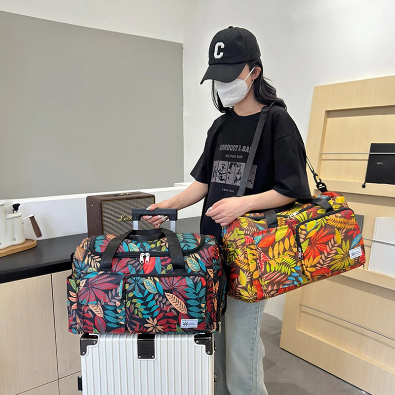 

Travel Duffle Bag Large Capacity Gym Bag for Women Dry-Wet Separation Weekender Bag with Shoe Compartment Airplane Handbag