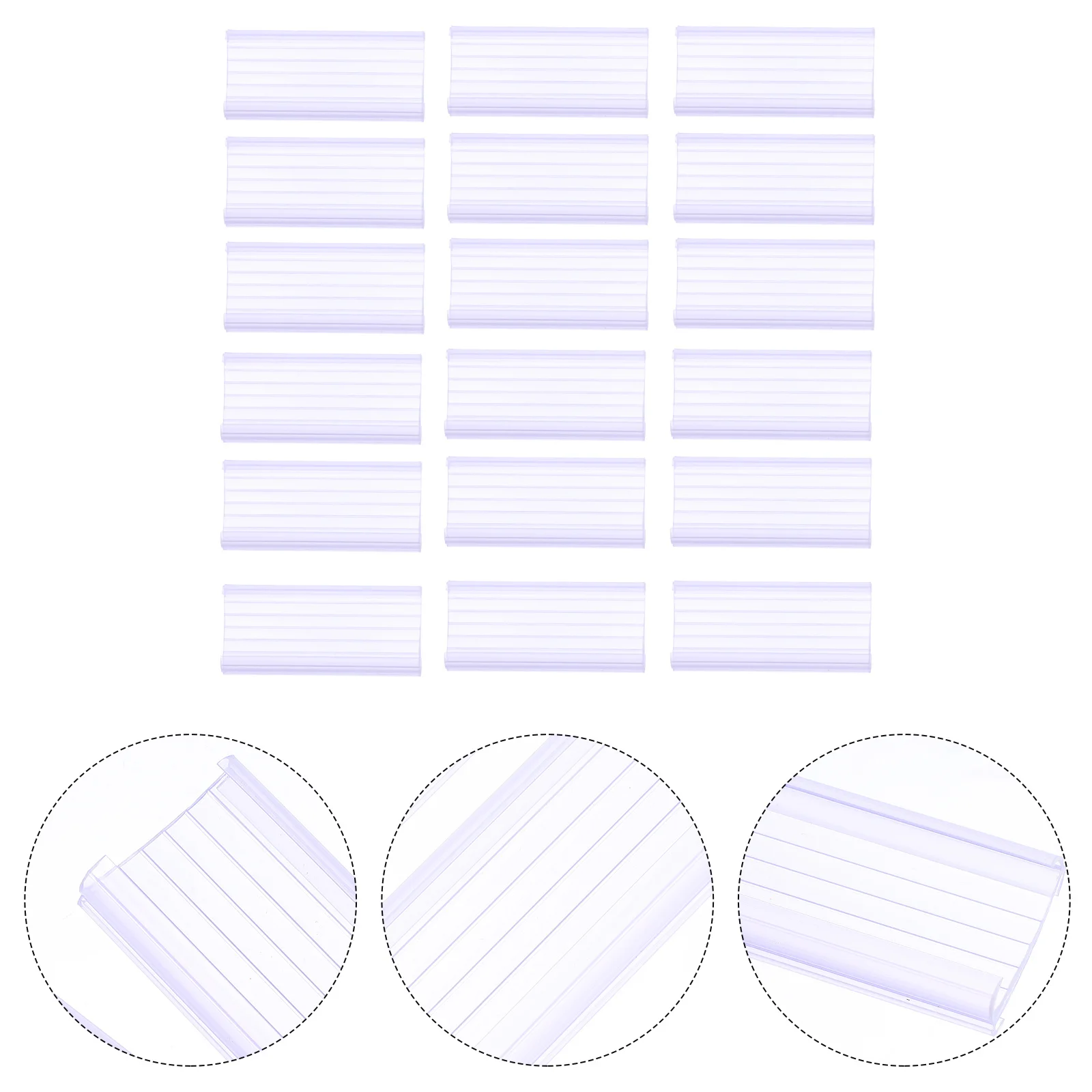 

20Pcs PVC Price Label Holders Transparent Plastic Display Rack for Retail Stores Supermarket Goods Shelf Classification