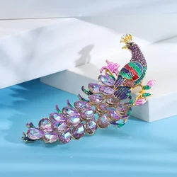 New Arrival Women Men Luxury Peacock Boutique Crystal Badges Brooches Fashion Gorgeous Party Banquet Pins Accessories Jewerly