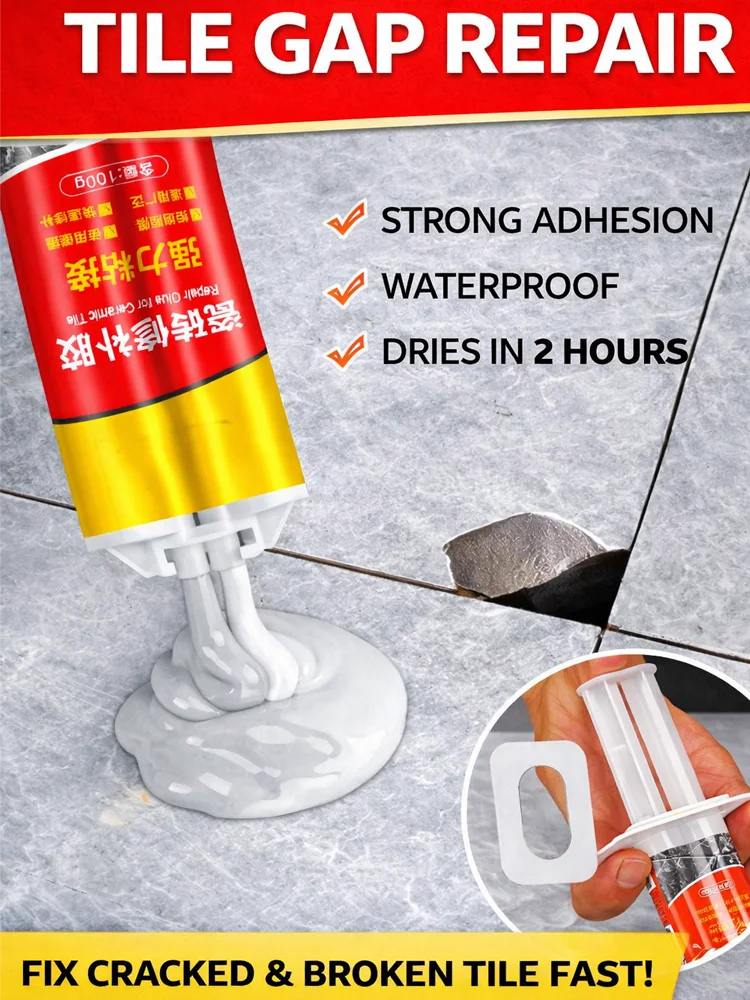 Tile Crack Repair Glue Waterproof Tile Gap Filler Strong Adhesive for Marble Floors