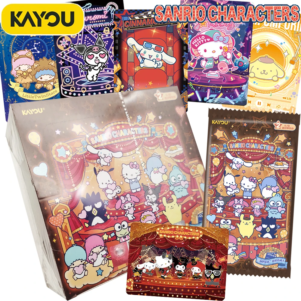 

New KAYOU Original Sanrio Collection Cards Pochacco My Melody Anime Characters Dynamic Stage Colorful Stars Cards Children Gifts