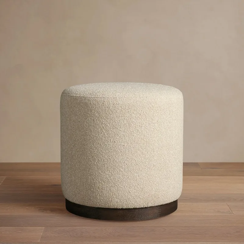 Modern Timber Frame Fabric Comfortable Retractable Foot Stool Dining Chair for Bedroom Apartment Hotel School