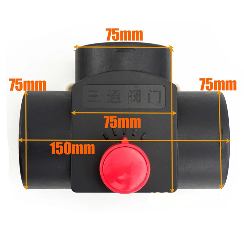 NEW-75MM Valve Flap Adjustable Air Diesel Heater Vent Ducting T Branch Splitter Exhaust Pipe Joiner Connector For Car Truck