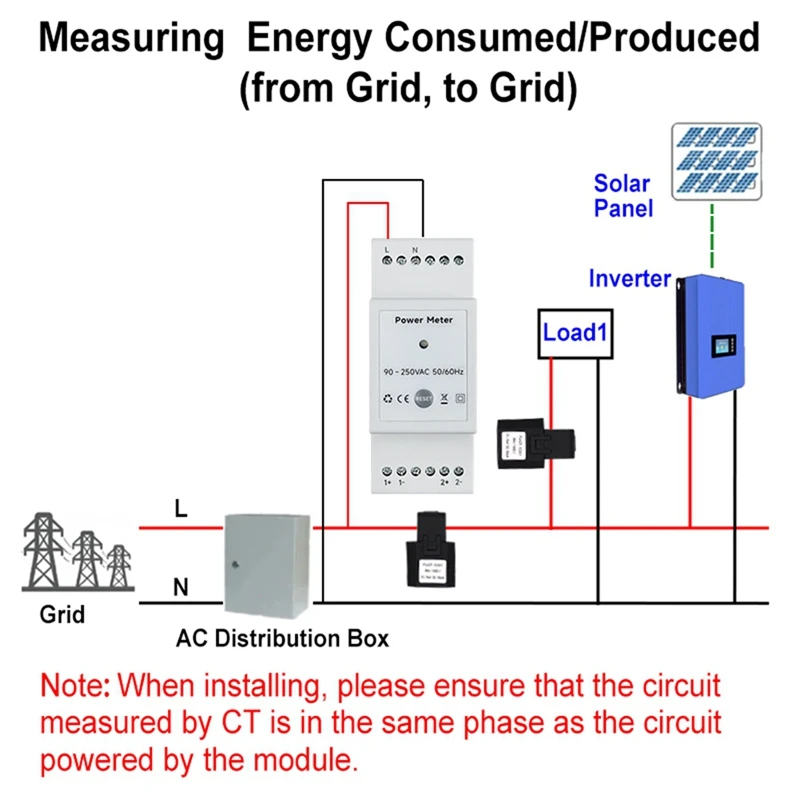 Tuya Smart Life Wifi Energy Meter Bidirectional 2 Channel Din Rail With CT App Monitor Export And Import Power