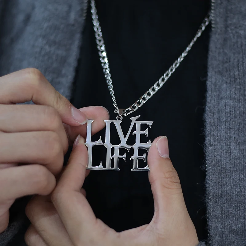

2026 Fashion Custom Name Text Pendant Necklace Stainless Steel Personalized Silver Necklace Man Woman Cuban Chain Jewelry Gift