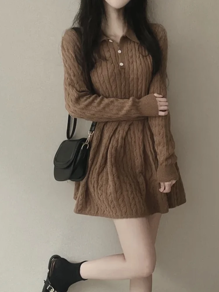 

Вязаный свитер с высокой талией и плиссированная юбка, комплект женской осенней коллекции, витая вязаная студенческая юбка