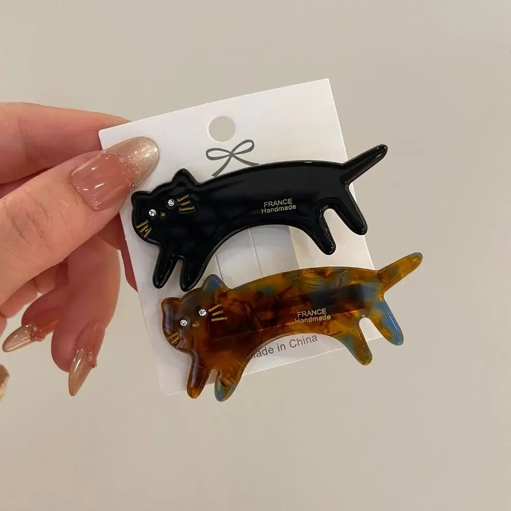 

Creative Kitten Cat Shaped Hair Clip Acetic Acid Small Animals Hairpin Geometry Hair Accessories Cute Side Clip Girls