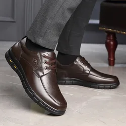 Zapatos hechos a mano para hombre, zapatos informales de cuero genuino para hombre, zapatos para caminar con plataforma plana, calzado para exteriores, mocasines, zapatillas transpirables