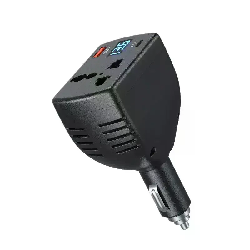 12V/24V To AC 110/220V Vehicle Mounted Inverter Multi-function Car Power Inverter With Display Type-C USB Chargers