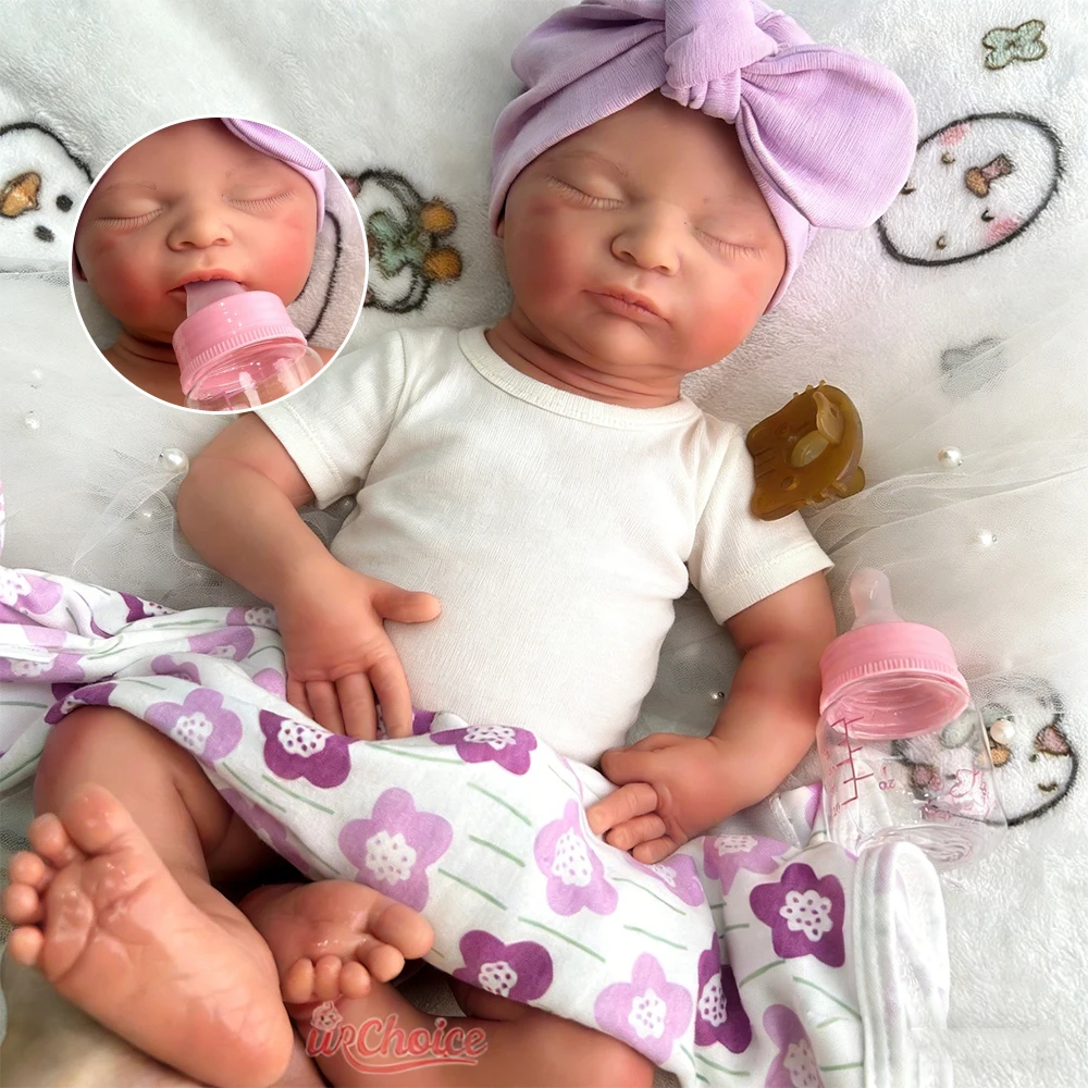 20Inch Laura Full Body Soft Girl Handmade Silicone Reborn Doll with Open Mouth Waterproof Doll for Collectibles