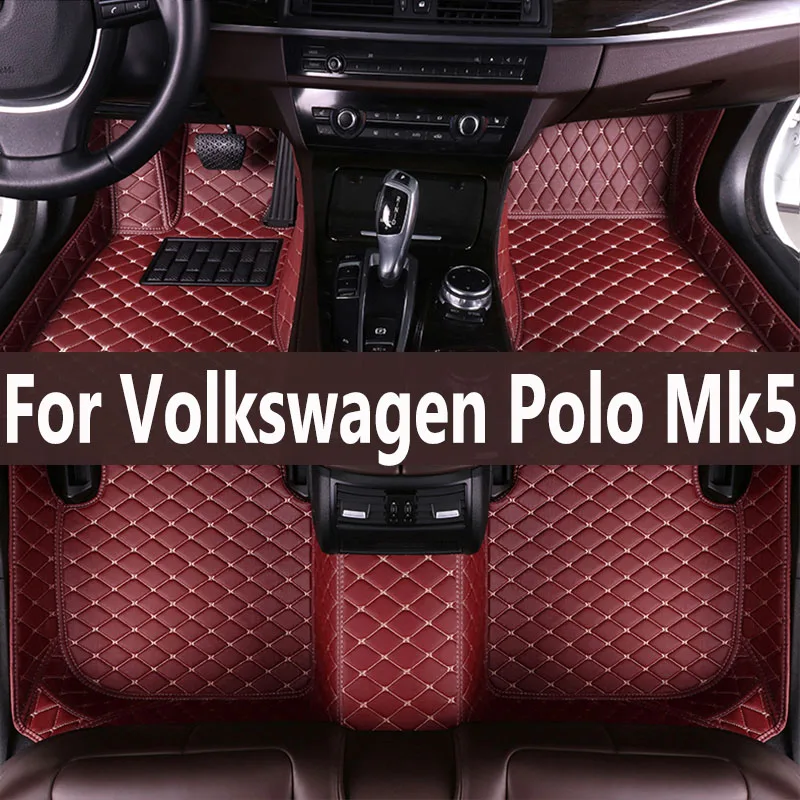 Tapis de sol de voiture pour Volkswagen Polo Mk5 6R 61 6C 2010 ~ 2017 2011, tapis de panneau, coussinets de pieds personnalisés Premium, accessoires