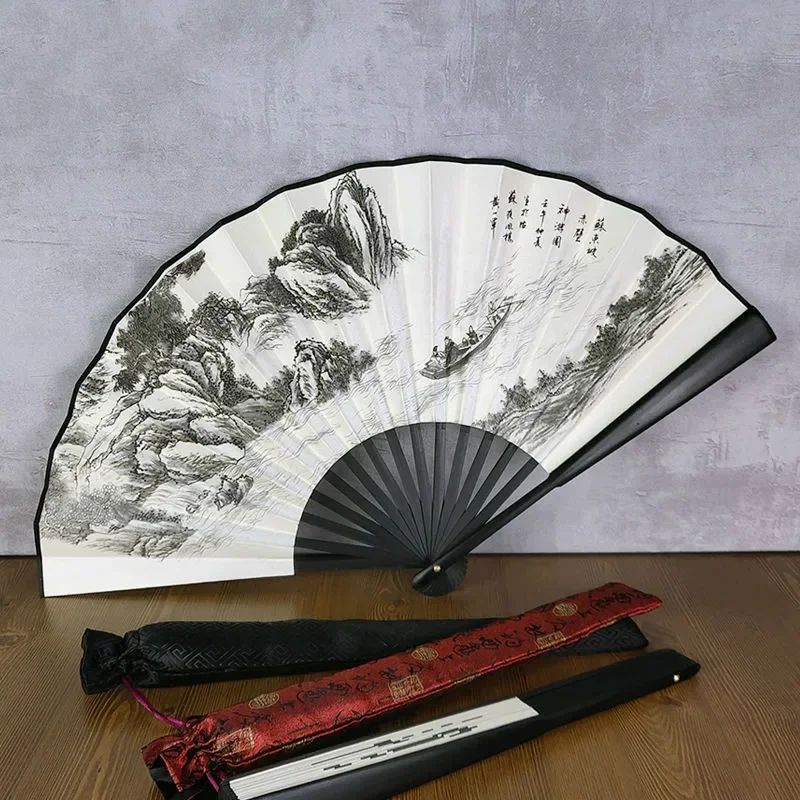 Man Hand Fan Ventilador Bamboo Folding Fan Chinese Portable Party Fold Cosplay Fans Vintage Men Drama Gift Hand Fans Abanico