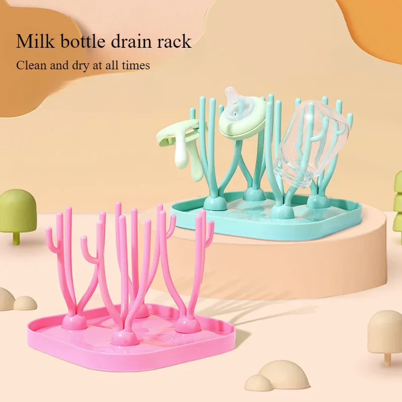 Baby Bottle Rack Foldable Baby Bottle Cleaning Dryer Drainer Baby Pacifier Feeding Cup Holder Detachable Storage Nipple Shelf