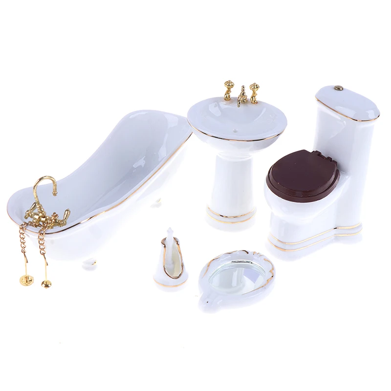 Melody Jane Puppenhaus Miniatur 1:12 – Weiße Porzellan-Badewanne, 134 Mm Lang, Detailgetreue Deko Für Puppenhaus-Badezimmer