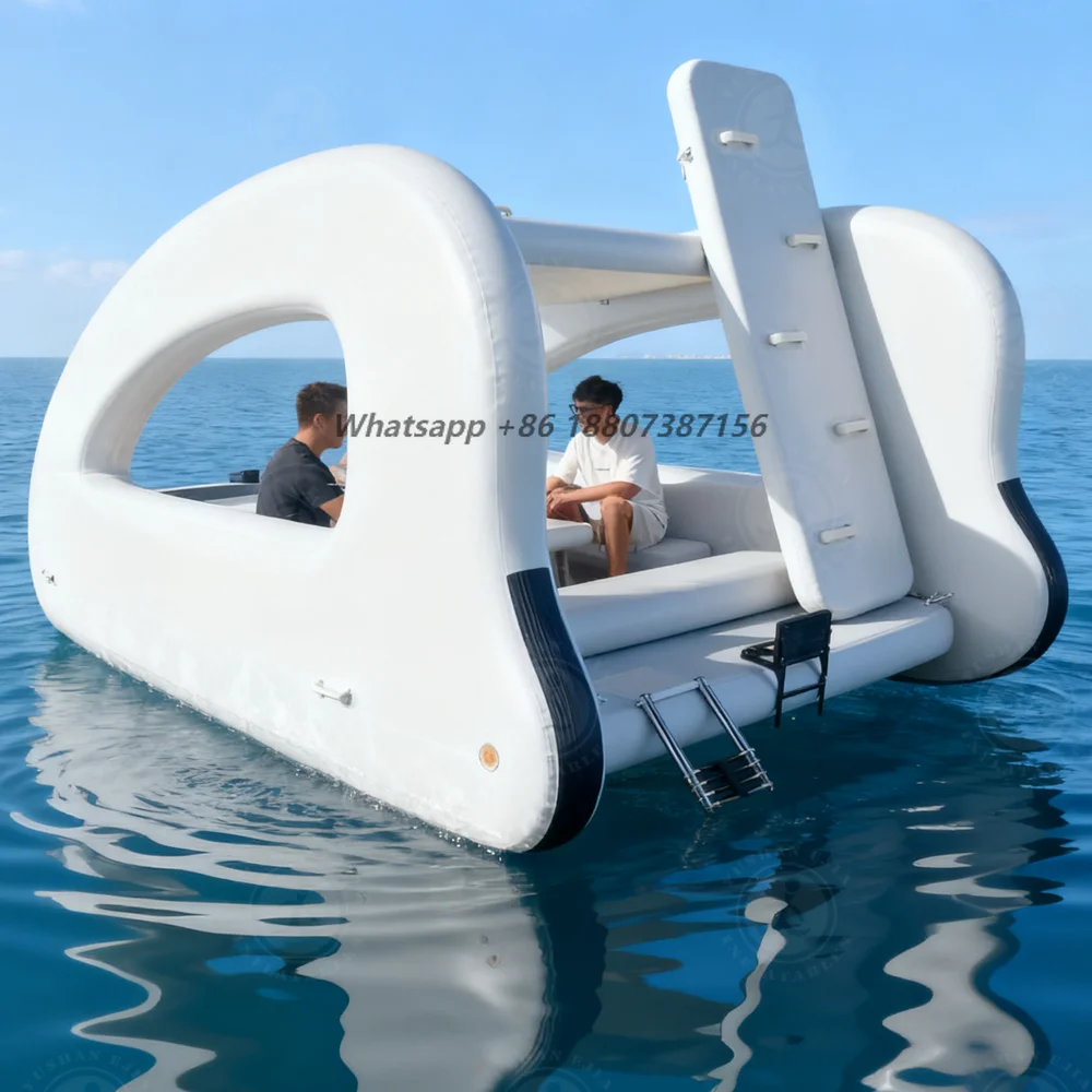 Water Drop Solar Electric Inflatable Boat Portable Catamaran Appearance Inflatable Mini Fishing Yacht