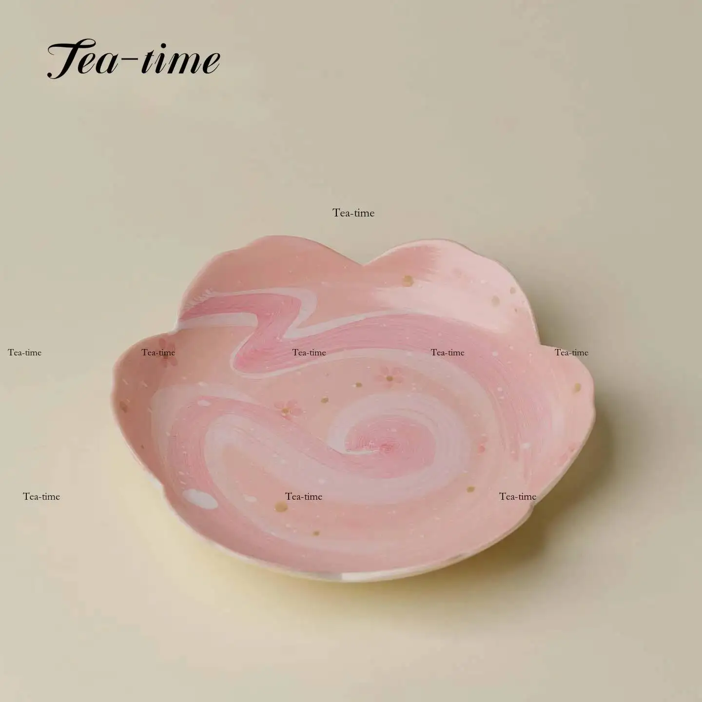 Hand-painted Trivet Pink Ceramic Teapot Holder Tea Tray Pot Bearing Base Lid Coaster Plate Tool Supplies Stand Poses Teekanne