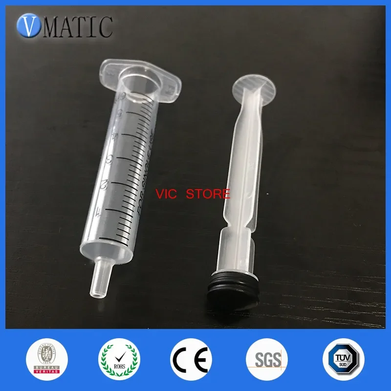 Free Shipping Non Sterilized 6cc/ml Plastic Syringe + Dispensing Needle + Syringe Cap/Stopper X 2 Pcs