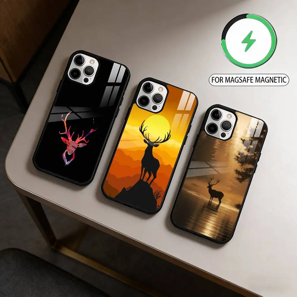 

D-Deer-ER Phone Case For iPhone17,16,15,14,13,12,11 Plus,Pro Max Magnetic For Magsafe Wireless Charging