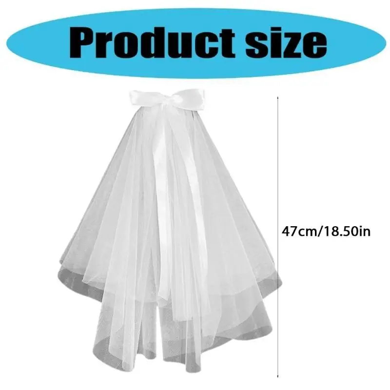 A52E Curto Tulle Véil Véu Cabinete Acessório Cabelos para Casamentos e Partem