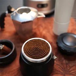 Semi Automatic 56mm Moka Pot Terraced Fields Cloth Powder Utensil Needle Vortex Pressed Professional Coffee Tool Set Accessories