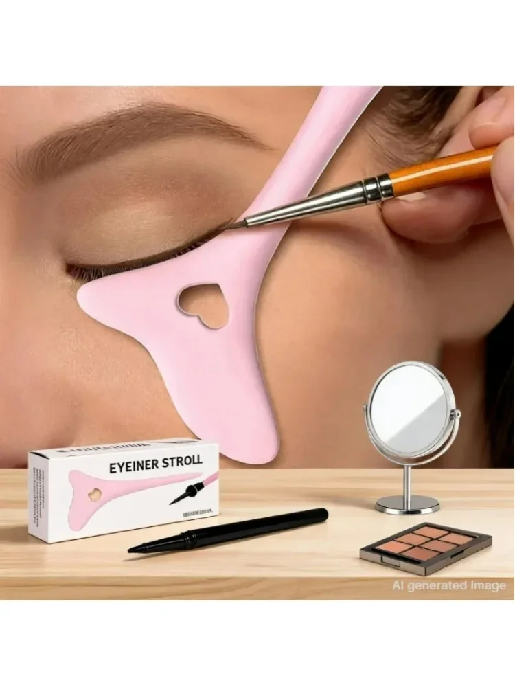 Großhandel Multifunktionale Eyeliner-Schablone Flügelspitzen Silikon Eyeliner-Hilfe Lippenstift-Applikator Wiederverwendbare Make-up-Tools 2028