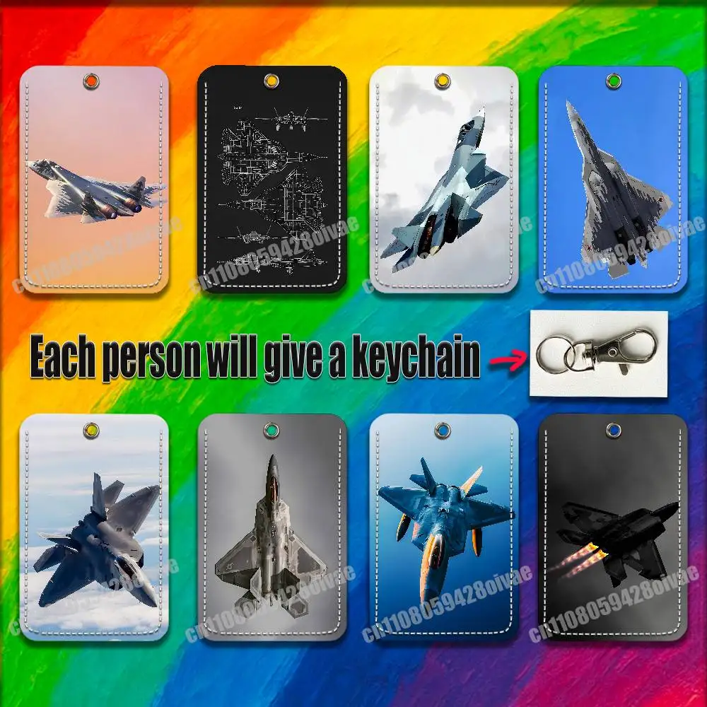 

Fighter Plane F-F-22 S-SU-57 Raptor For ID Clips Credit Bank Work Card Holder Case Badge Bag Ornament Key Keychain