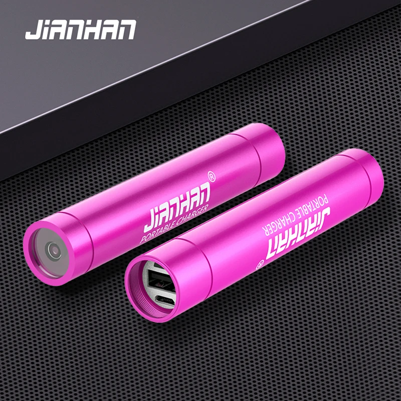 Portable Power Bank 2600mAh Waterproof Mini Powerbank for Samsung Ultra Bright LED Flashlight External Battery Outdoor Lighting