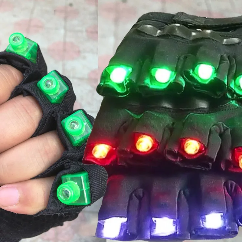 Fingerless LED Laser Gloves with Detachable Light Heads – Ideal for Bars, Stage Shows, and Parties
