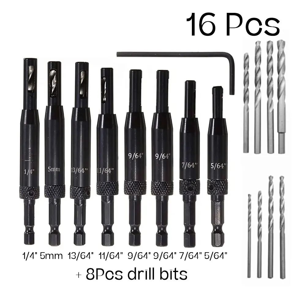 مجموعة مثقاب مركزي أوتوماتيكي ، مركز ذاتي ، مدفع مفصلي ، طيار أساسي ، مثقاب ثقب ، أداة نجارة ، بديل لباب الخزانة #5