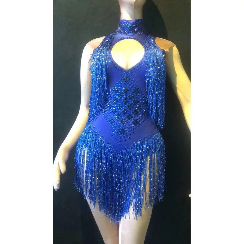 Performance Costume Talent Show Live Dress Tassel Latin Dance Cha-Cha Bar Party Table Electronic Music Festival Stage