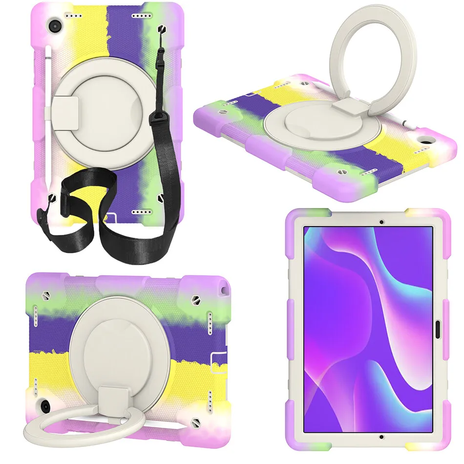 

Candy Color Heavy Duty Portable Handle Stand Silicone Case for Samsung Galaxy Tab A8 10.5 X205 X200 Shockproof Kids Cover+Strap