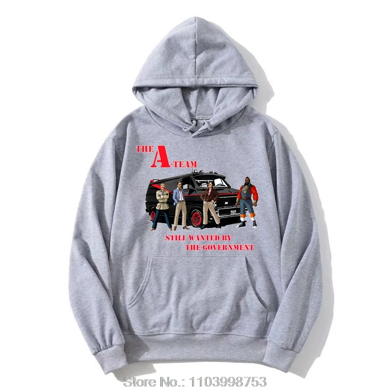 Oversized Hoodie Cotton Male Letters zip up Jacket The A-Team A Team Team Ba Face Murdock Hannibal Van 2708X Pullover Sweatshirt