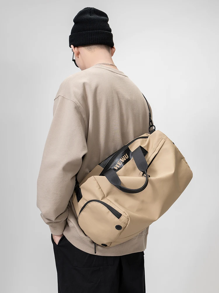 ABOYS Men's Sports Fitness Bag Basketball Storage Travel Handbag Wet And Dry Separation Luggage Bag Oxford Cloth Backpack