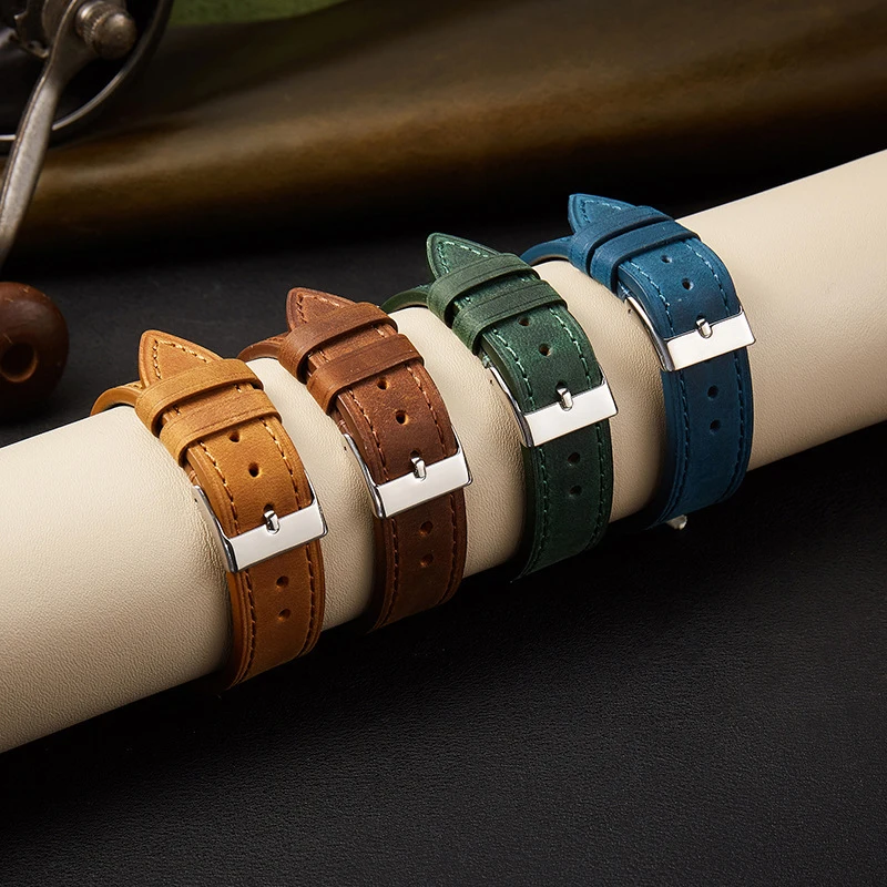 UTHAI Leather Watch Strap Quick Release 18mm 19mm 20mm 21mm 22mm Cowhide Watch Strap Intelligent Watch Strap Accessory Bracelet