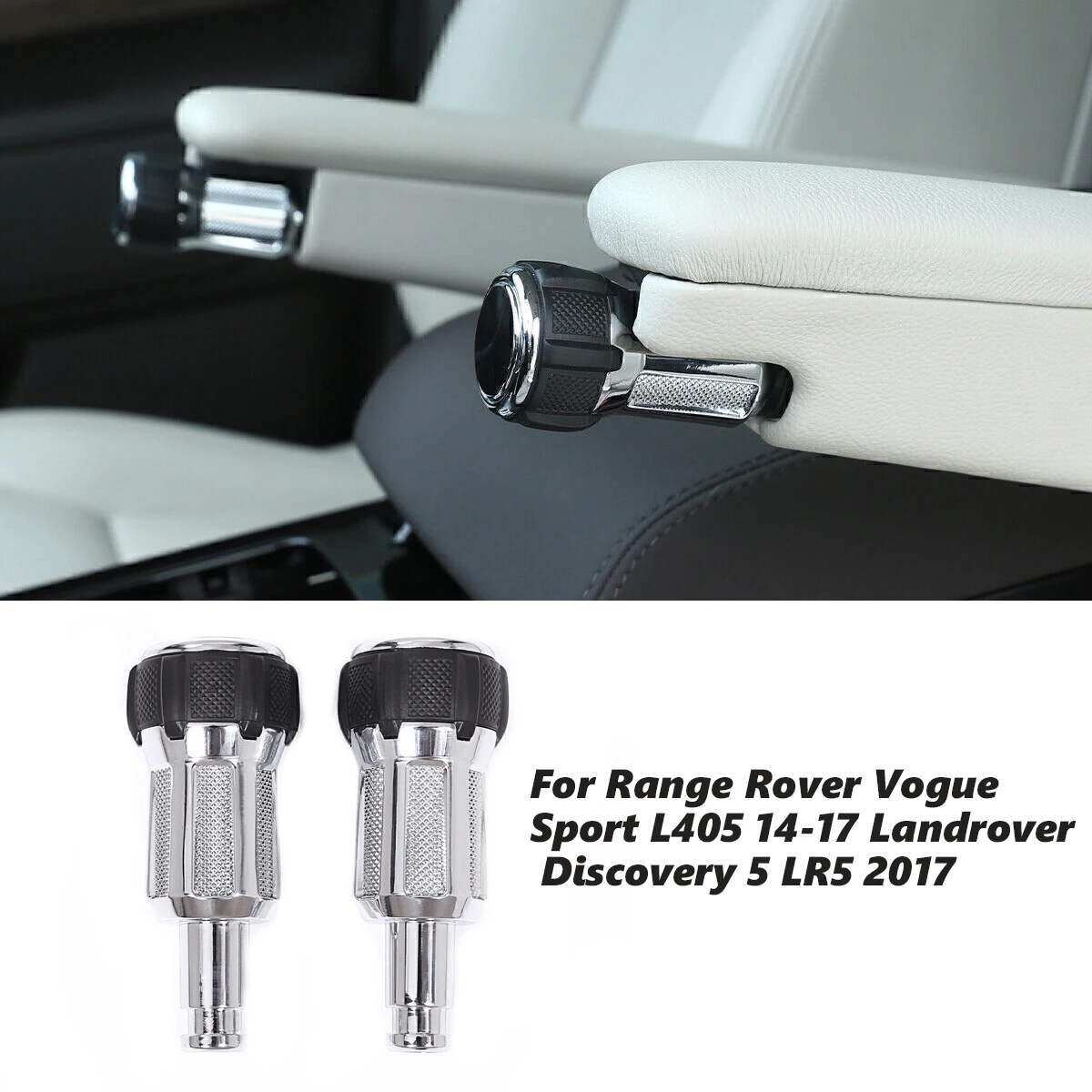

2pcs For Range Rover Vogue Sport L405 14-17 Landrover Discovery 5 LR5 2017 Alloy Seat Armrest Box Adjustment knobs Car-styling