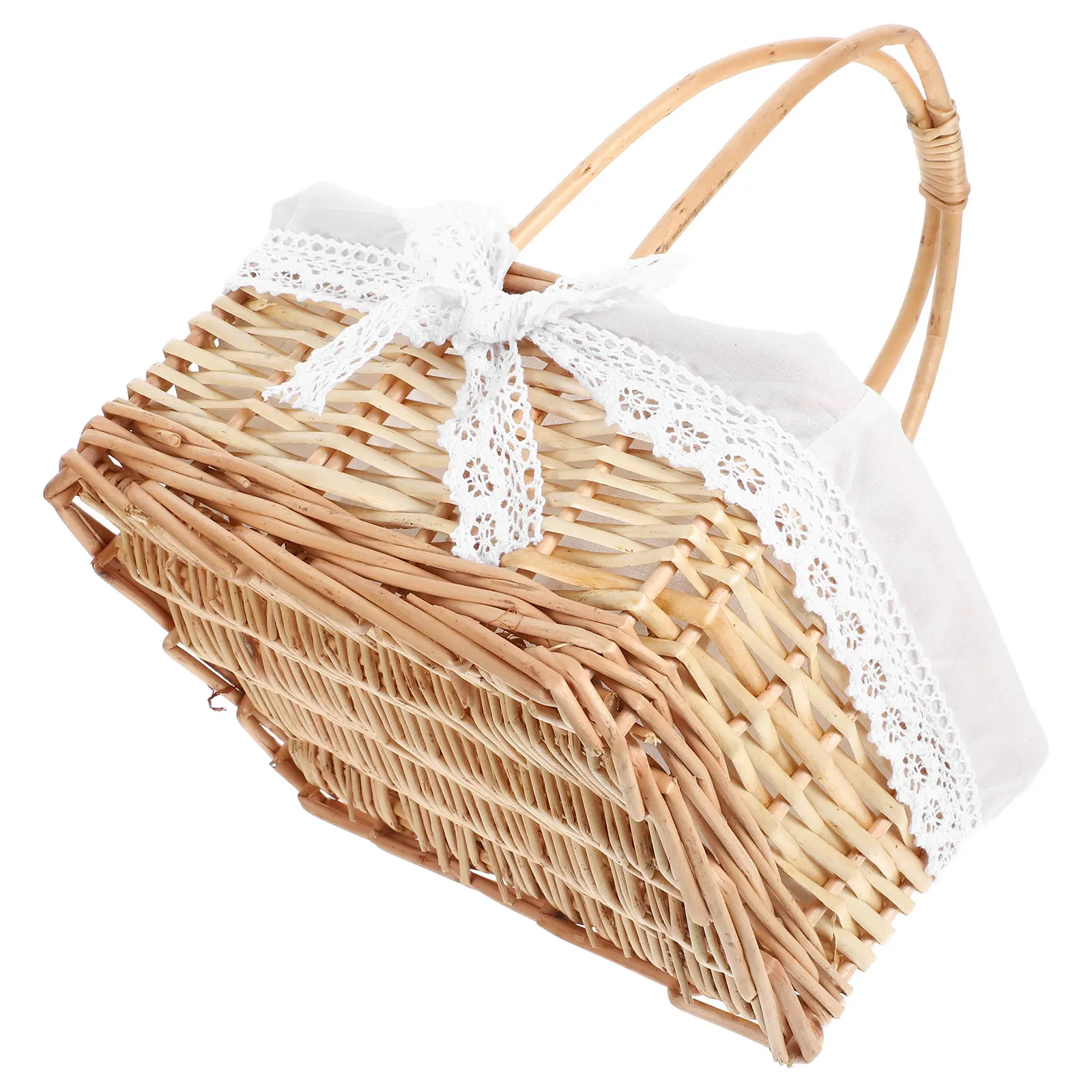 

Wicker Flower Basket Large Picnic Easter Willow Baskets Sturdy Reusable Storage Home Office Snacks Vegetables Handmade