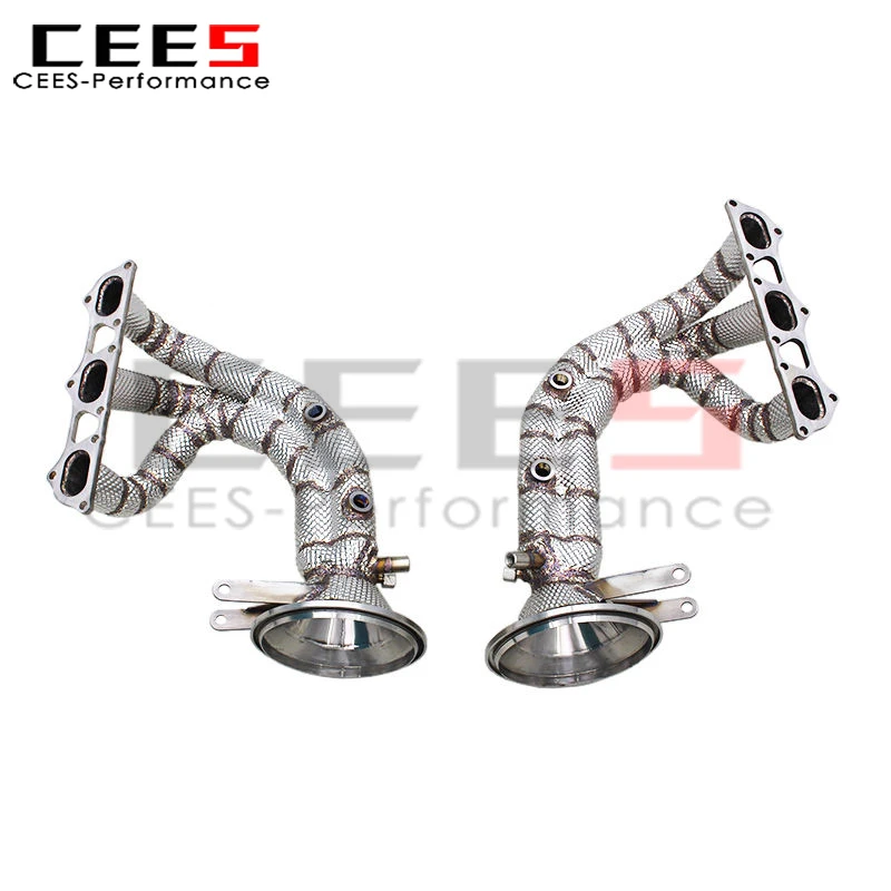 CEES Stainless Steel Long Tube for Porsche 911 992 GT3 4.0L 2017-2023 Heat Shield Manifold Tuning Exhaust Pipes