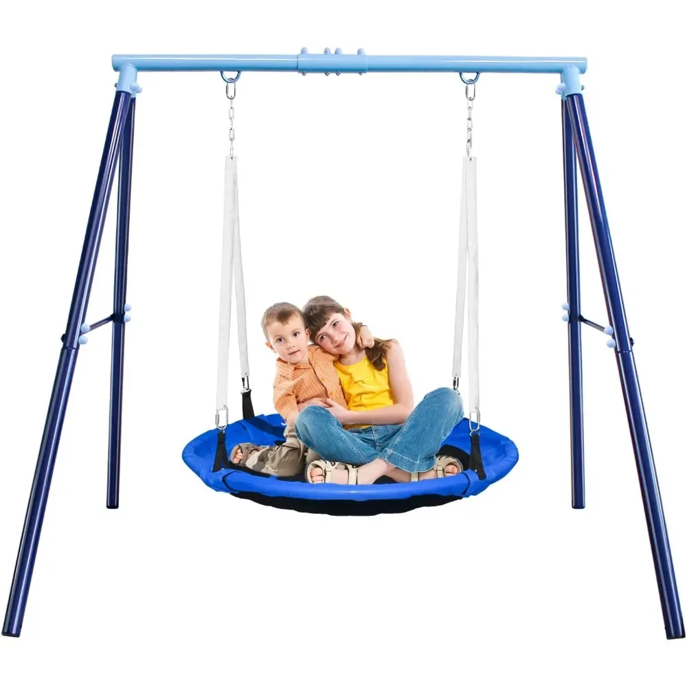 500 pound disc-shaped swing with frame, children's swing set for outdoor backyard, 1 45 inch disc-shaped tree autumn