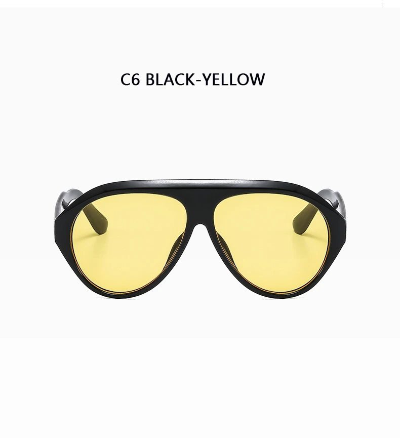 Piloten-Sonnenbrille mit großem Rahmen, Unisex, Übergröße, modische braune Sonnenbrille, Markendesign, Winterbrille – Detail 25