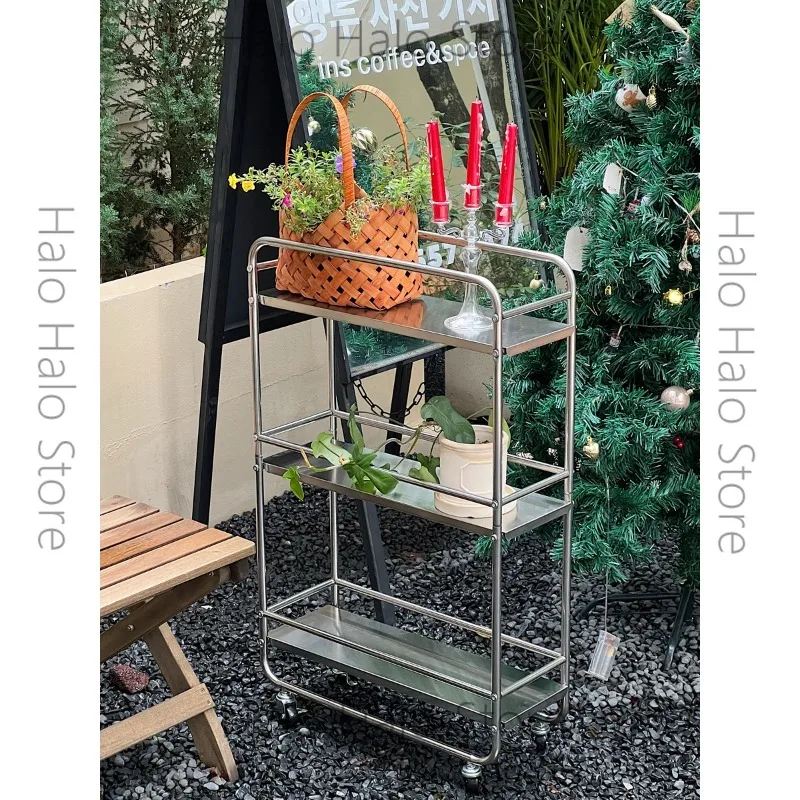 Shelf Floor-to-ceiling multi-layer removable home kitchen bathroom crevice trolley Multifunctional storage rack