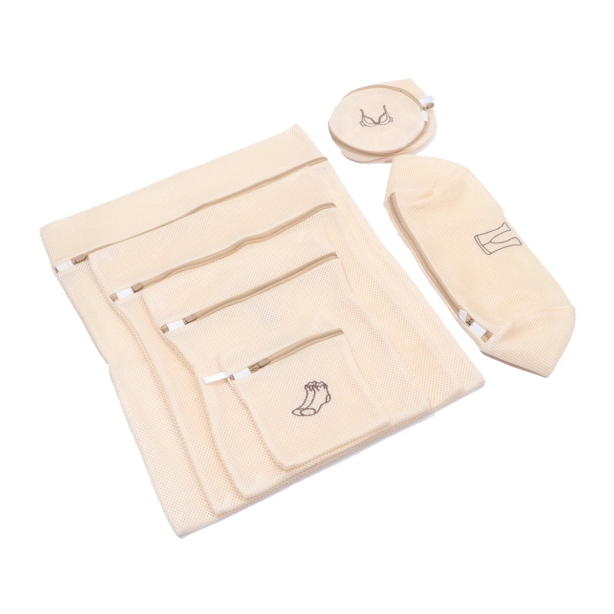 ชุดถุงซักผ้าตาข่าย 6 ชิ้น สำหรับซักผ้าเนื้อละเอียด ปกป้องเสื้อผ้า ซักซ้ำได้ ถุงซักผ้าหนา สำหรับชุดชั้นใน บรา ชุดเด็ก