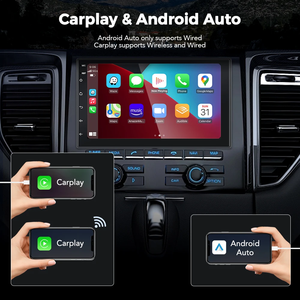 Android 13 Car Radio 2 Din Multimedia Video Player Carplay Android Auto Universal 7 Inch 2 din android Navigation Auto Stereo