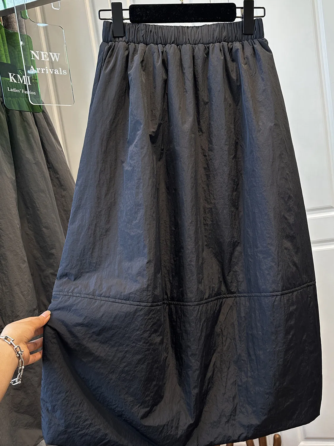 

Элегантная юбка миди больших размеров для женщин, художественная, омолаживающая, из хлопка, с оборками, в корейском стиле, свободного кроя