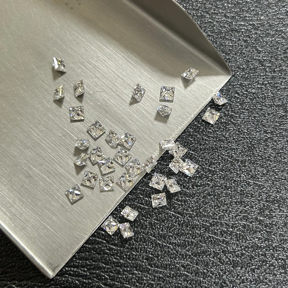 Real moissanite pedra quadrado laboratório-cultivado diamante d cor certificada moissanita pedra preciosa solta passar diamante tester com gra