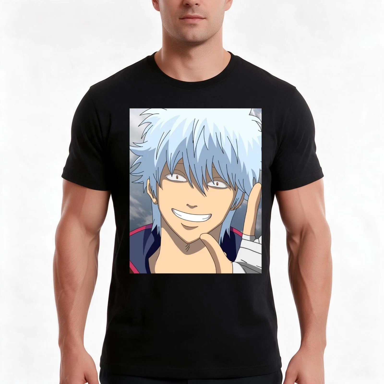 gintoki 3 T-Shirt Summer Casual Cotton Tee Oversized Streetwear Tops Vintage Graphic Print Loose Fit Short Sleeve