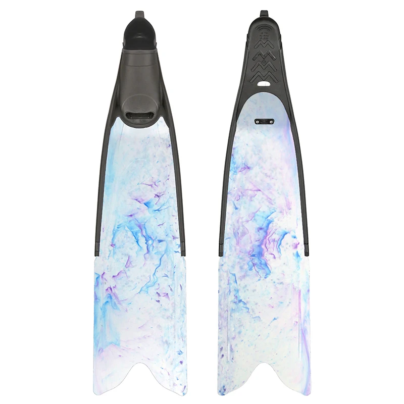 Aloma Custom Spearfishing Flippers ODM OEM TPR Foot Pocket PP Scuba Diving Equipment with Long Blade & Rubber Freediving Fins