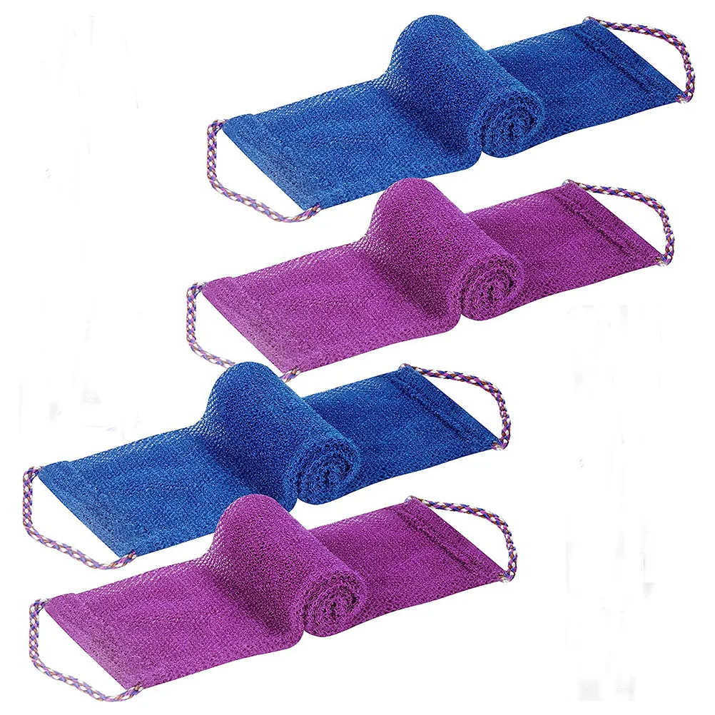 

4 Pcs Strip Bath Towel Long Bath Towel Exfoliating Back Rub Body Cleaning Shower Scrubbing Safe Practical Quick Drying