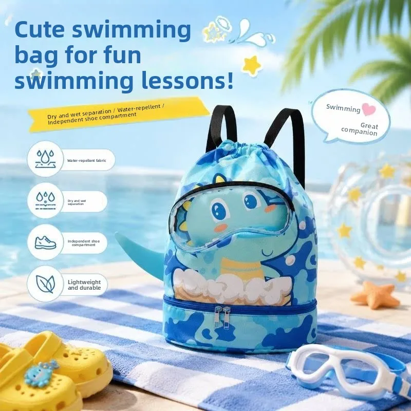 children's-swimming-bag-waterproof-dry-wet-separation-storage-bag-portable-backpack-cute-cartoon-beach-dual-shoulder-bag
