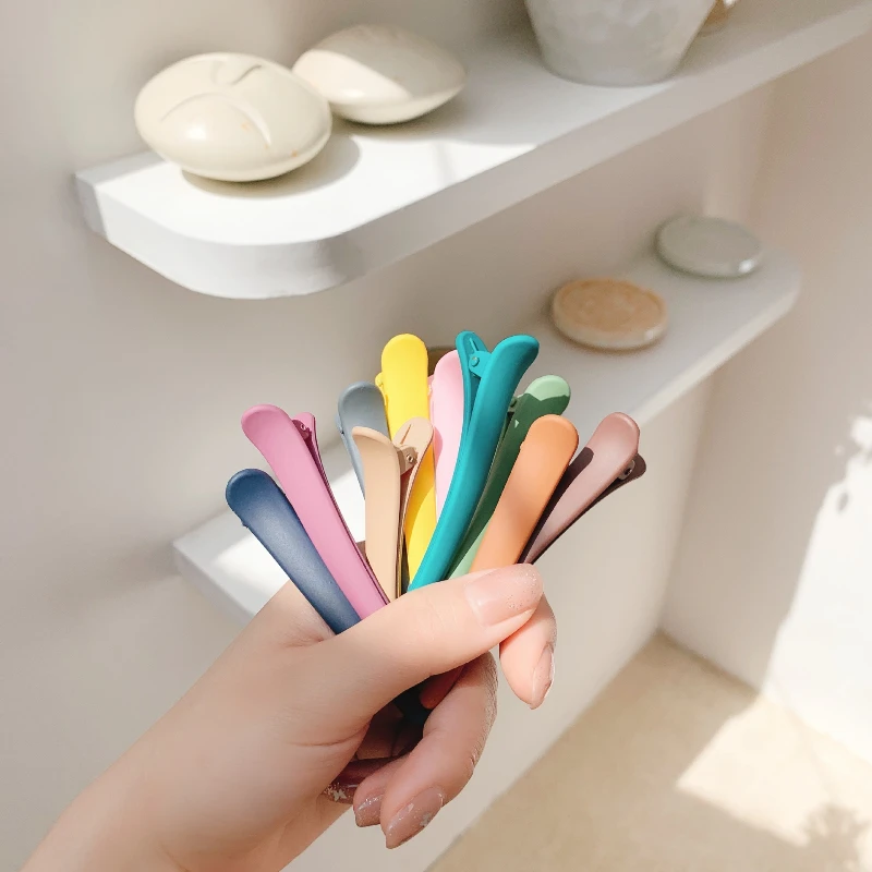 10 pz/set Duckbill Clip Colori Della Caramella Parrucchiere FAI DA TE Forcelle di Plastica Cura Dei Capelli Morsetti Per Capelli Strumenti Per Lo Styling Salone Professionale